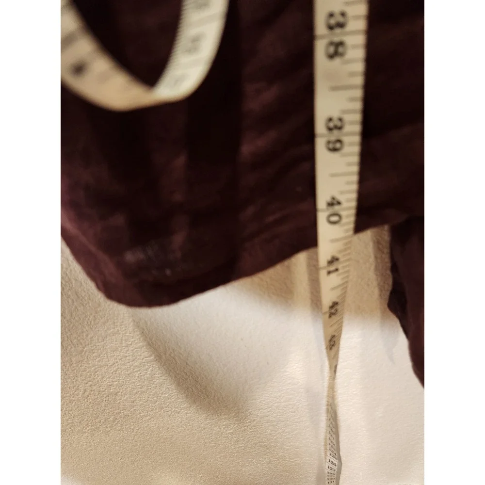 FLAX Jeanne Engelhart Linen Shirt Dress S Burgundy Belted Lagenlook Long Sleeve